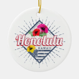 Ornamento De Cerâmica Honolulu City Hawaii Estados Unidos Vintage EUA