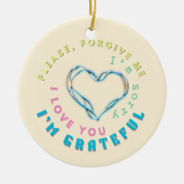 Ornamento De Cerâmica Ho'oponopono Healing Mantra - Azul Claro Espiritua