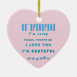 Ornamento De Cerâmica Ho'oponopono Healing Mantra - Azul Claro Espiritua