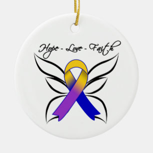 Ornamento De Cerâmica Hope Love Faith Butterfly - Cancer Bladder