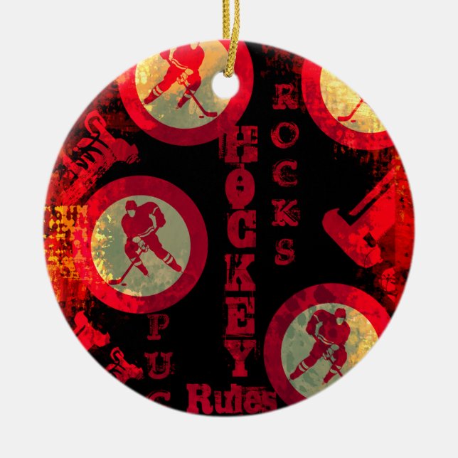 Ornamento De Cerâmica Hóquei (Frente)