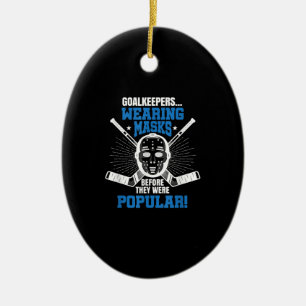 Ornamento De Cerâmica Hóquei Engraçado Goalie Mask Pun Ice