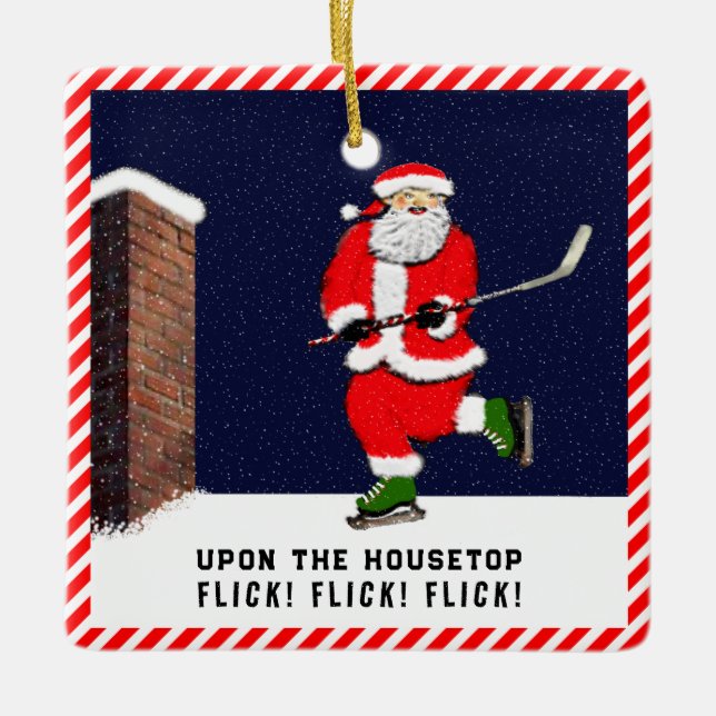 Ornamento De Cerâmica hóquei personalizado (Frente)