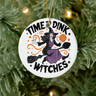 Ornamento De Cerâmica Hora de Dink Witches Spookleball no Dia das Bruxas