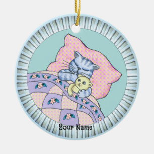 Ornamento De Cerâmica Hora de Dormir do Gato