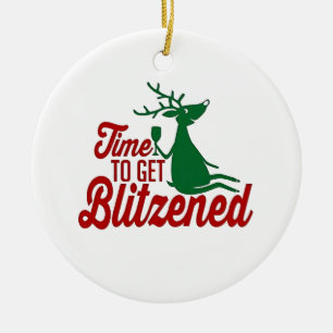Ornamento De Cerâmica Hora de ficar bêbado no Natal 