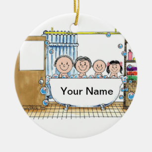 Ornamento De Cerâmica Hora do Tubo - Uma Rapariga, Um Rapaz