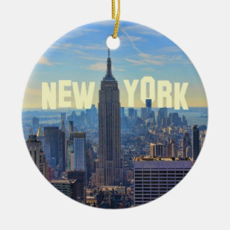 Ornamento De Cerâmica Horizonte de NYC Emp St Building, World Trade 2C