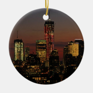 Ornamento De Cerâmica Horizonte do Lower NYC: World Trade Center em Verm