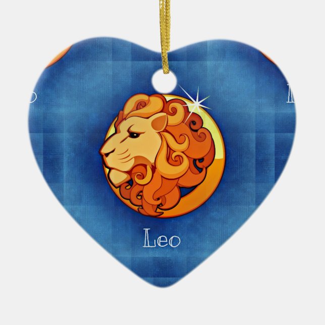 Ornamento De Cerâmica horóscopo leo (Frente)
