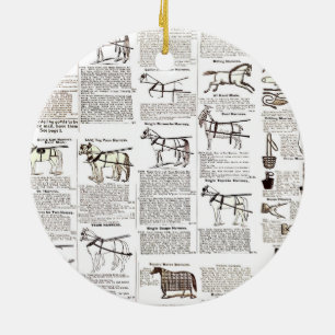 Ornamento De Cerâmica Horse Antique Advertising Newpaper Art