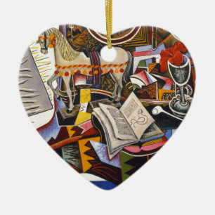 Ornamento De Cerâmica Horse Pipe Red Flower por Joan Miro