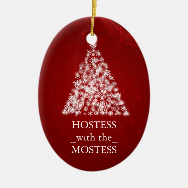Ornamento De Cerâmica Hostess com o Natal Mostess (Frente)