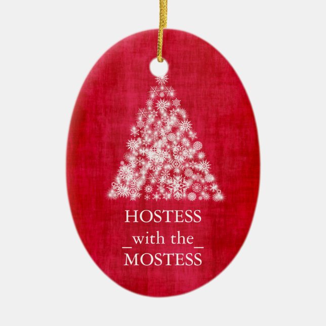 Ornamento De Cerâmica Hostess com o Natal Mostess (Frente)