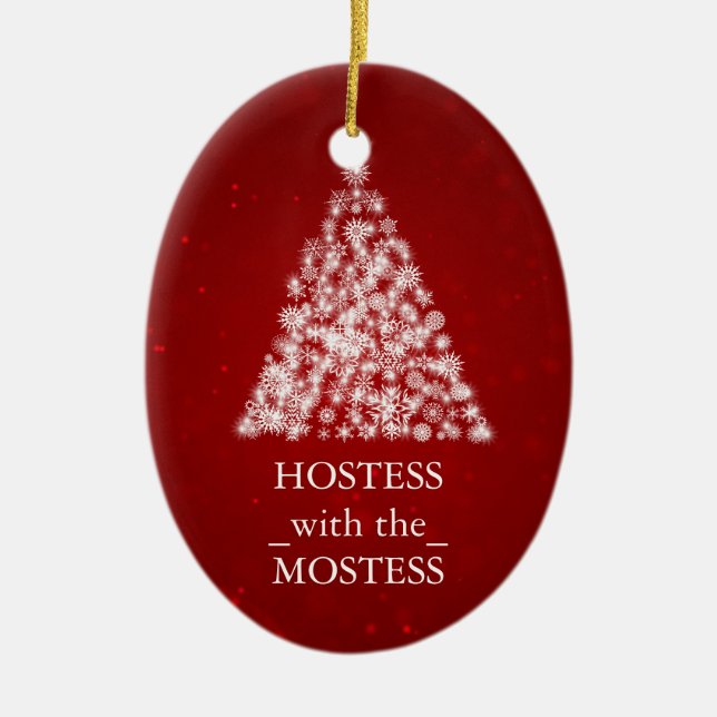 Ornamento De Cerâmica Hostess com o Natal Mostess (Frente)