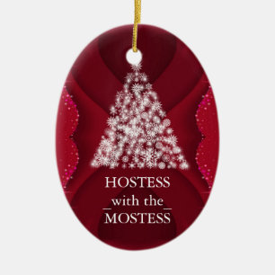Ornamento De Cerâmica Hostess com o Quadro de Natal de Mostess