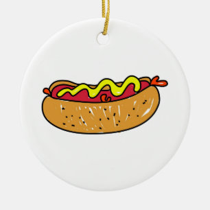 Ornamento De Cerâmica Hotdog