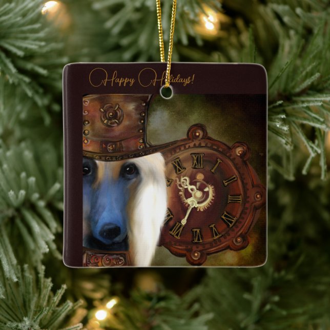 Ornamento De Cerâmica Hound Afegão (Árvore)