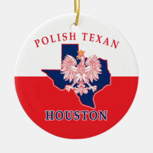 Ornamento De Cerâmica Houston Polonês Texan