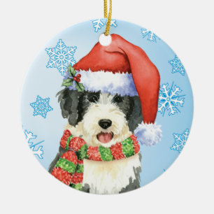 Ornamento De Cerâmica Howliday feliz Beardie