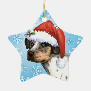 Ornamento De Cerâmica Howliday feliz Catahoula