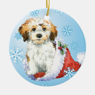 Ornamento De Cerâmica Howliday feliz Havanese
