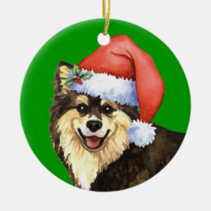 Ornamento De Cerâmica Howliday feliz Lapphund finlandês