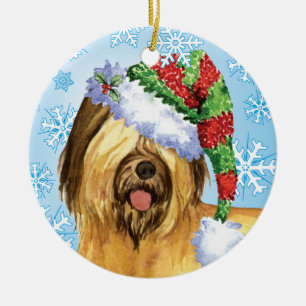 Ornamento De Cerâmica Howlidays feliz Briard