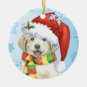 Ornamento De Cerâmica Howlidays feliz grandes Pyrenees