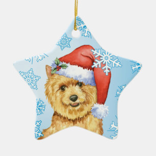 Ornamento De Cerâmica Howlidays feliz Norwich Terrier