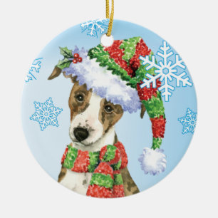 Ornamento De Cerâmica Howlidays feliz Whippet