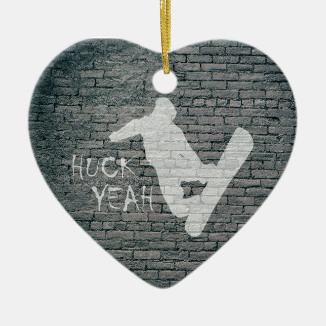 Ornamento De Cerâmica Huck Sim (Snowboard) (Frente)