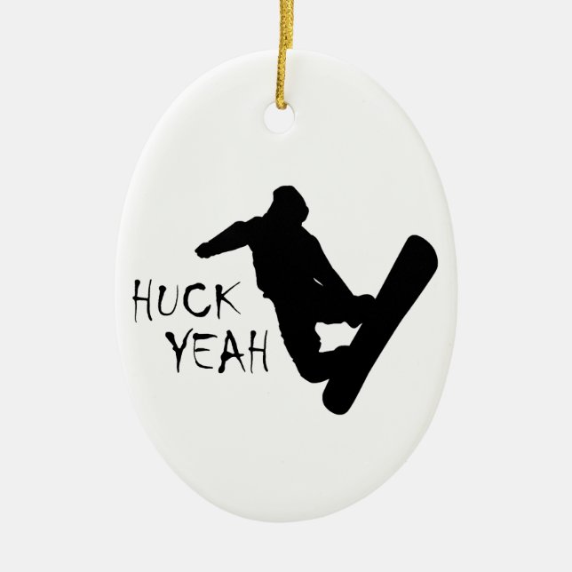 Ornamento De Cerâmica Huck Sim (Snowboard) (Frente)