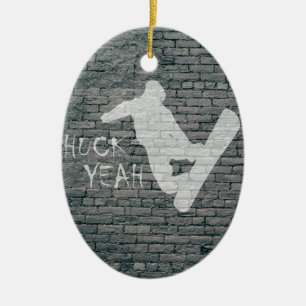 Ornamento De Cerâmica Huck Sim (Snowboard)