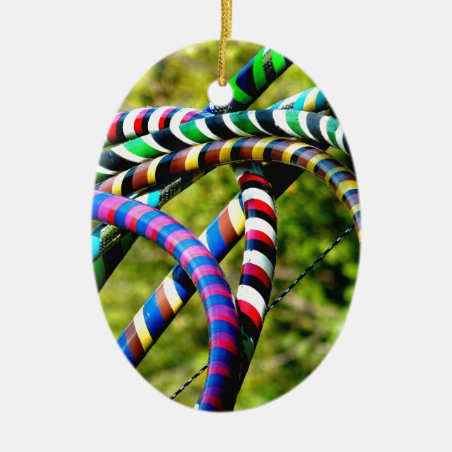 Ornamento De Cerâmica Hula Hooping no estilo (Frente)