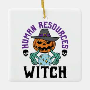 Ornamento De Cerâmica Human Resources Witch HR Halloween