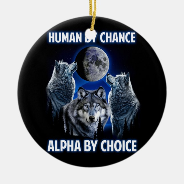 Ornamento De Cerâmica Humano Por Chance Alpha Por Escolha Paroday Alpha  (Frente)