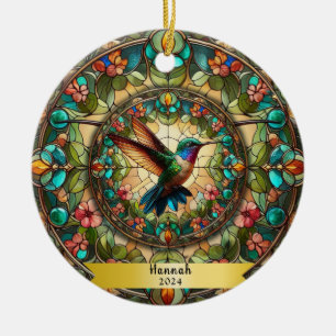 Ornamento De Cerâmica Hummingbird Escondido Vidro Parecido Personalizado