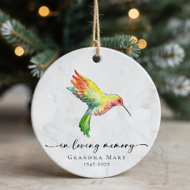 Ornamento De Cerâmica Hummingbird Personalizado No Amor Da Memória