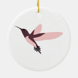 Ornamento De Cerâmica Hummingbird Rosa