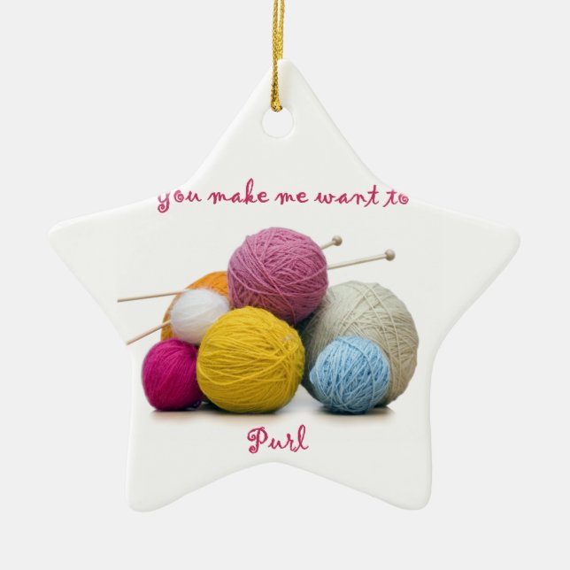 Ornamento De Cerâmica humor de confecção de malhas (Frente)