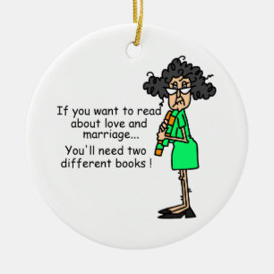 Ornamento De Cerâmica Humor do amor e do casamento