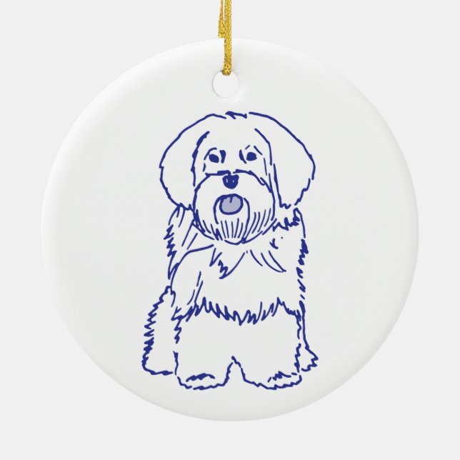 Ornamento De Cerâmica Hunderasse Havanese (Traseira)