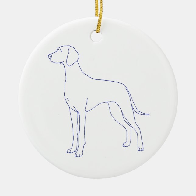 Ornamento De Cerâmica Hunderasse Weimaraner (Frente)