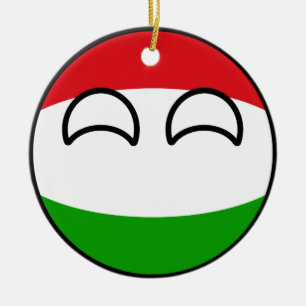 Ornamento De Cerâmica Hungria Geeky de tensão engraçada Countryball