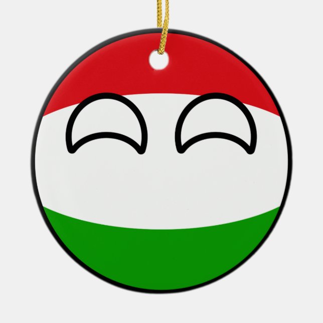 Ornamento De Cerâmica Hungria Geeky de tensão engraçada Countryball (Frente)