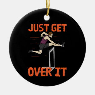 Ornamento De Cerâmica Hurdler Hurdling Sport Track & Field Gifts