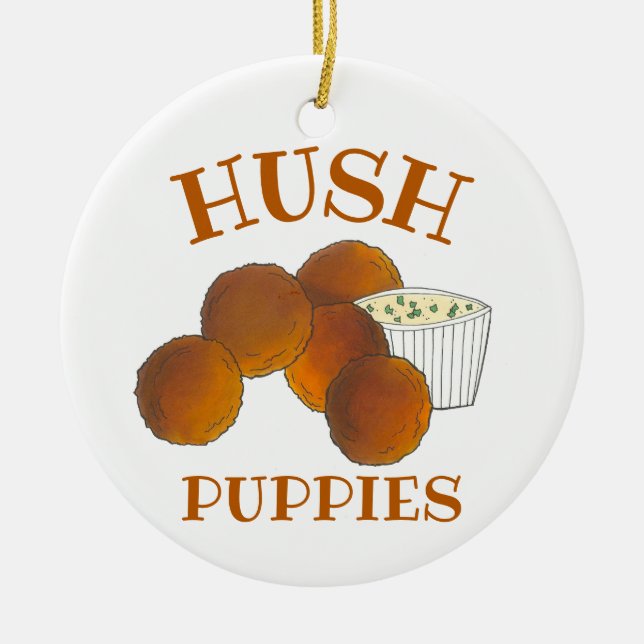 Ornamento De Cerâmica Hush Puppies Soul Foodie Comida Sul (Frente)