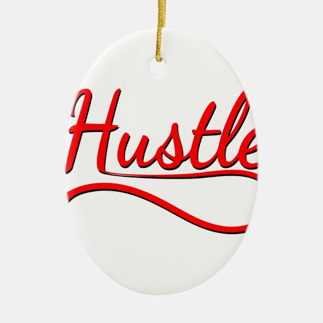 Ornamento De Cerâmica Hustle Typografia Art (Frente)