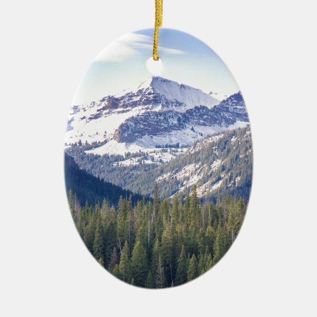 Ornamento De Cerâmica Hyalite repica Bozeman, Montana (Frente)